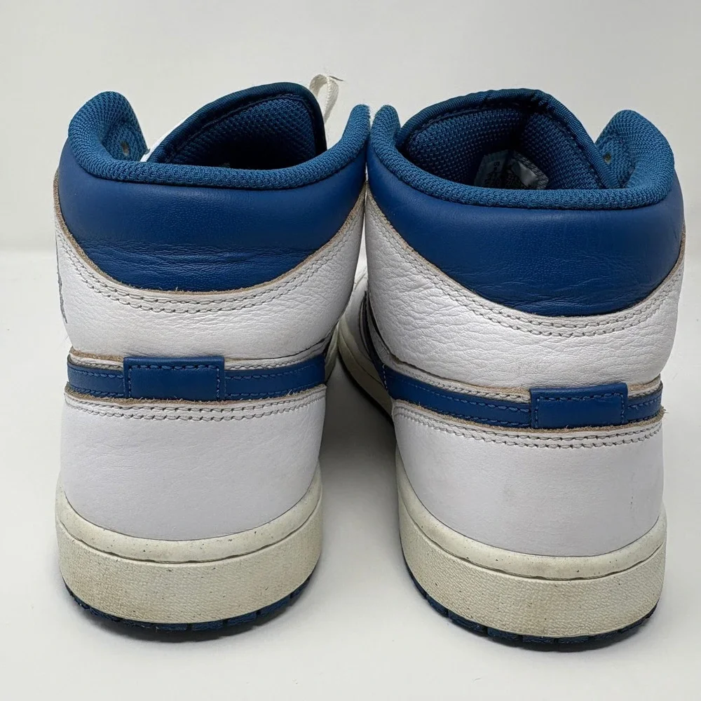 Nike Air Jordan 1 Mid Size‎ 9 Men White Industrial Blue FN5215-141 Sneaker